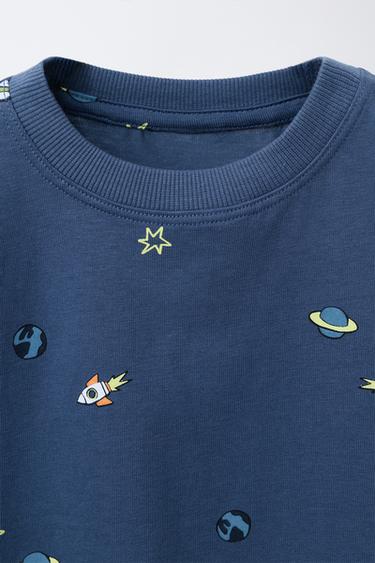 PRINTED T-SHIRT - Navy blue by Zara - Image 2