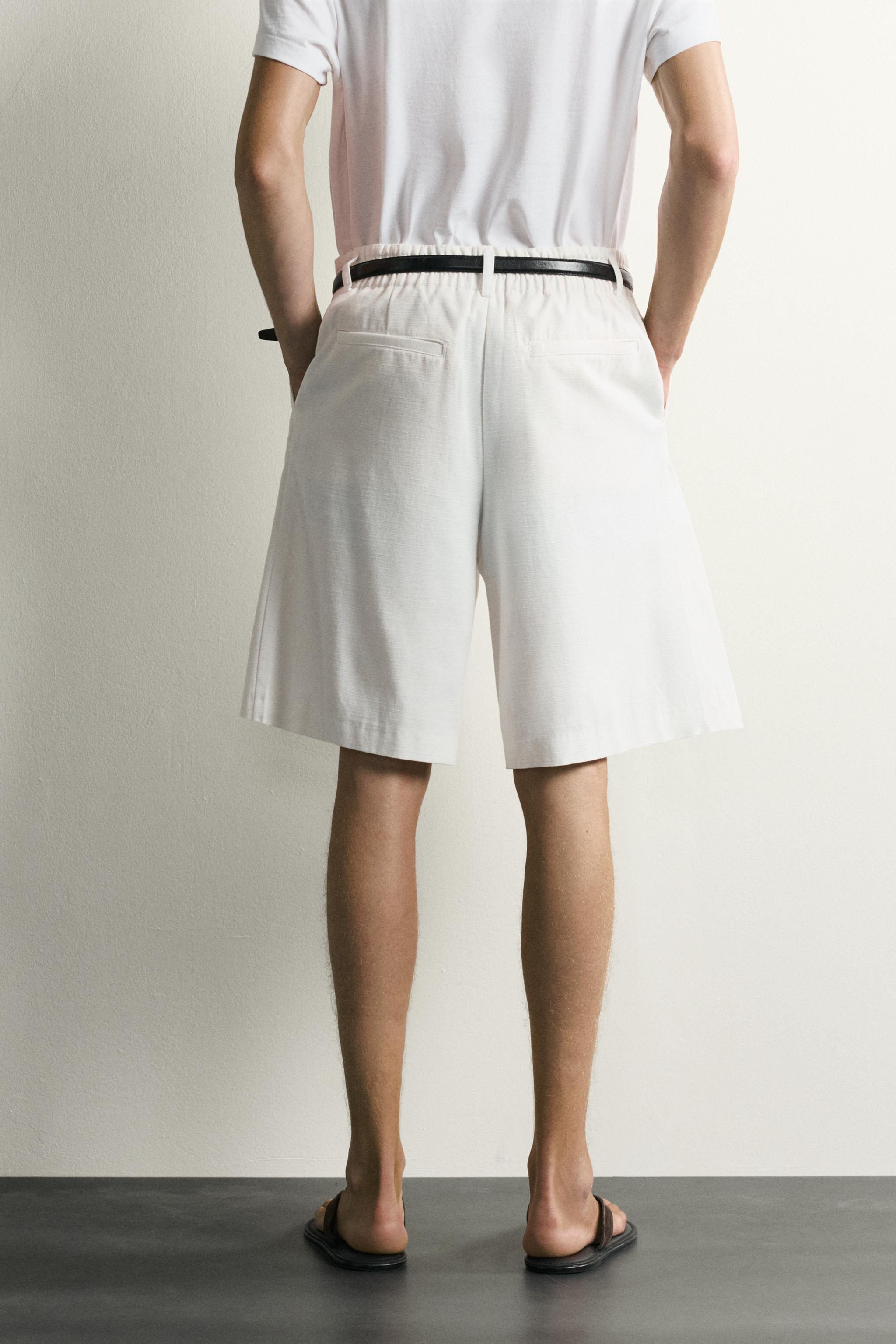 Мужские шорты Zara COTTON-LYOCELL WIDE FIT SHORTS — фото 3