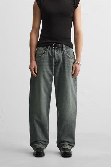 BAGGY FIT JEANS - Blue / Green by Zara