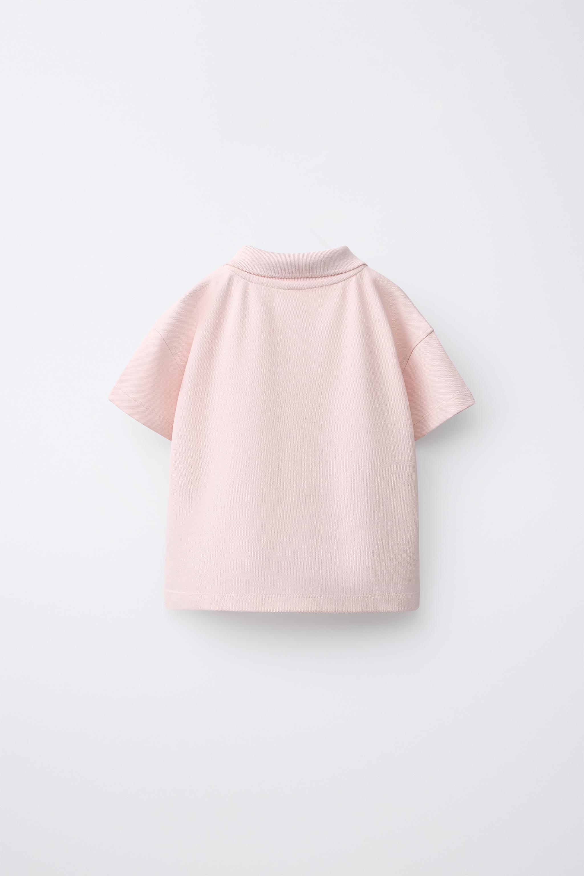 EMBROIDERED FLORAL PIQUÉ POLO — Light pink (alternate view)