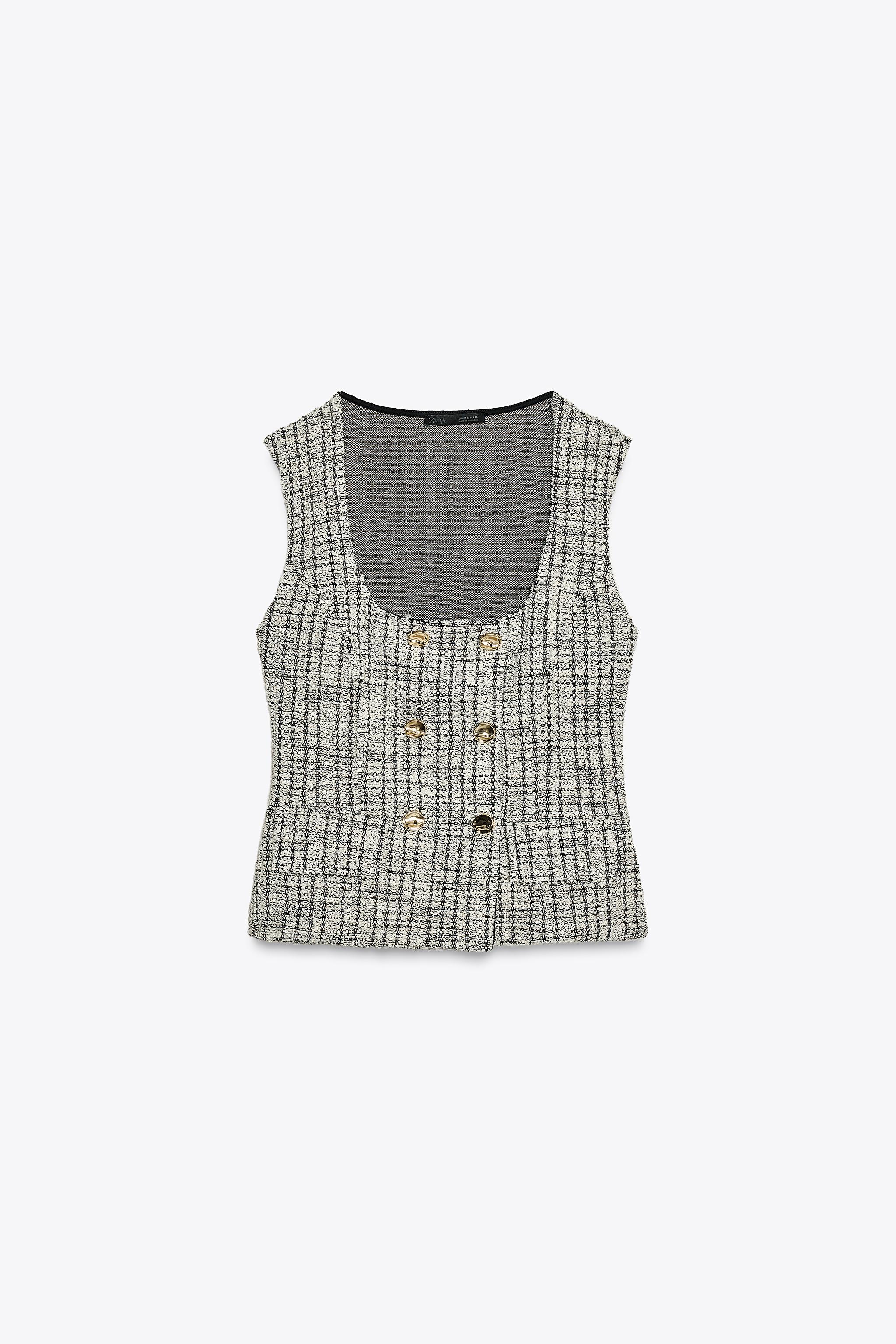 ボタンテクスチャー　ジャガード　トップス ボタン テクスチャー ジャカード トップス - ブルー | ZARA