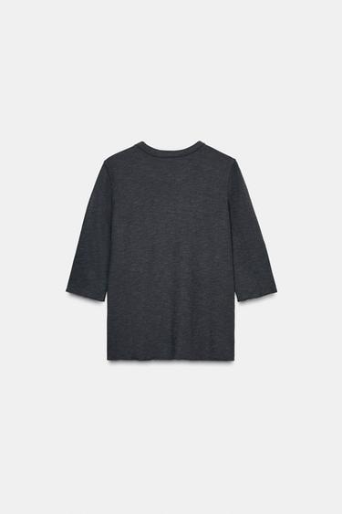 RUSTIC T-SHIRT - Charcoal de Zara - Image 4