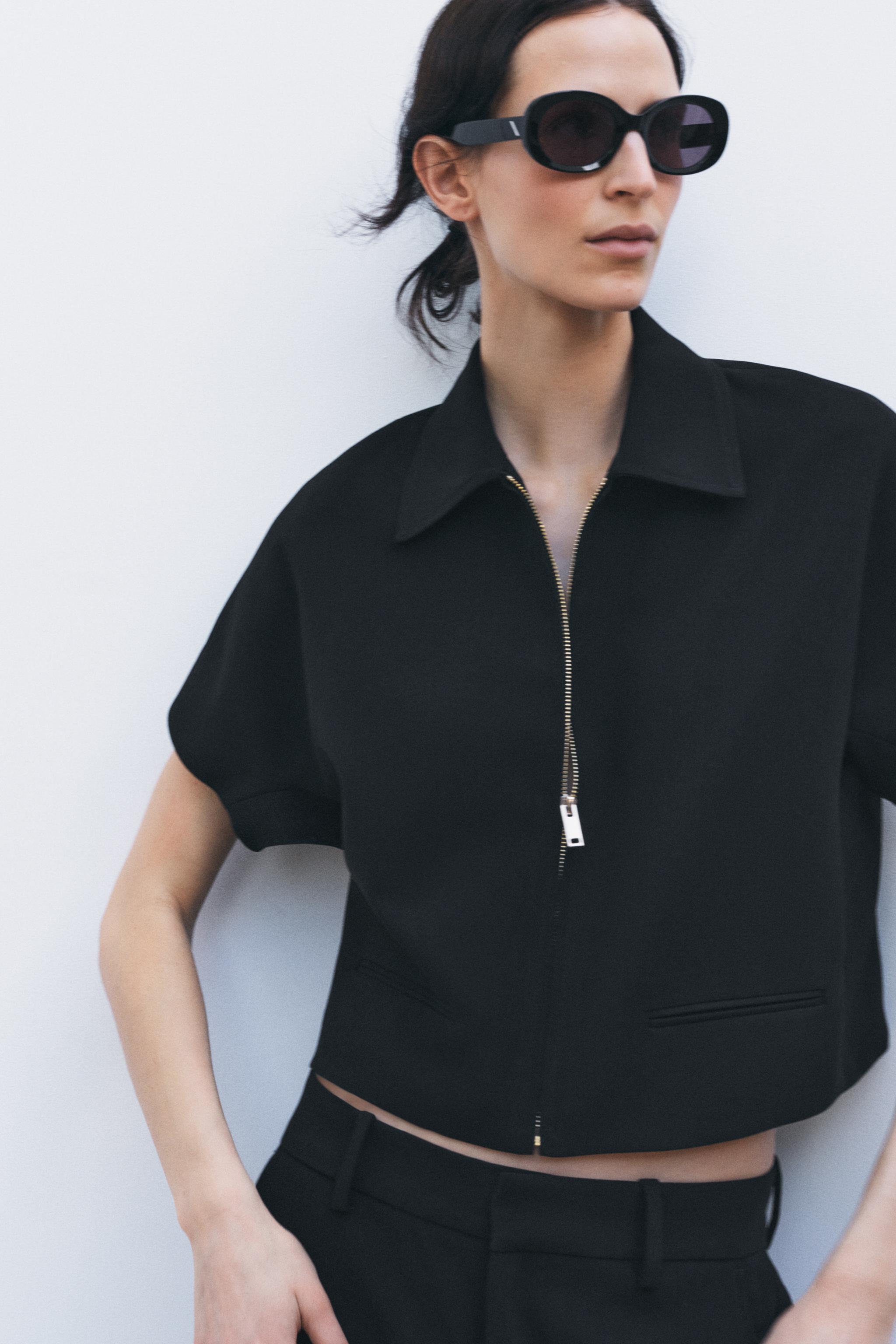 ZW COLLECTION クロップドジャケット - ブラック | ZARA Japan
