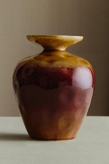 VASO DE CERÂMICA COLORIDA LARGA - Caqui da Zara
