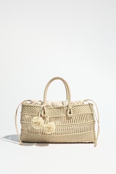 BOLSO DE MANO TRENZADO - Beige de Zara