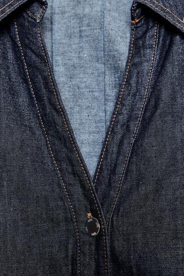 CHEMISE EN JEAN Z1975 À MANCHES LARGES - Bleu de Zara - Image 6
