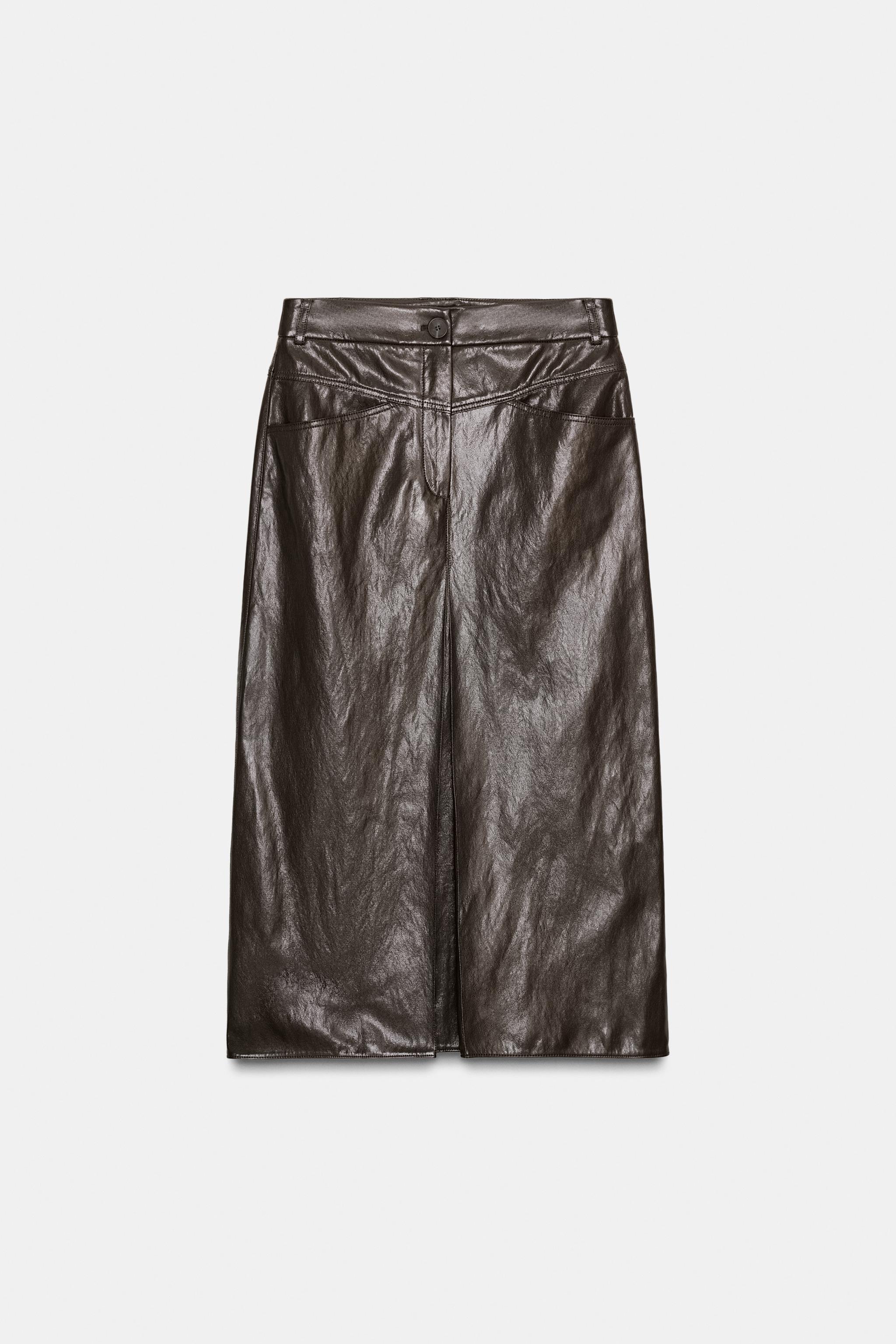 JUPE MATIÈRE SYNTHÉTIQUE AVEC PLI ZW COLLECTION