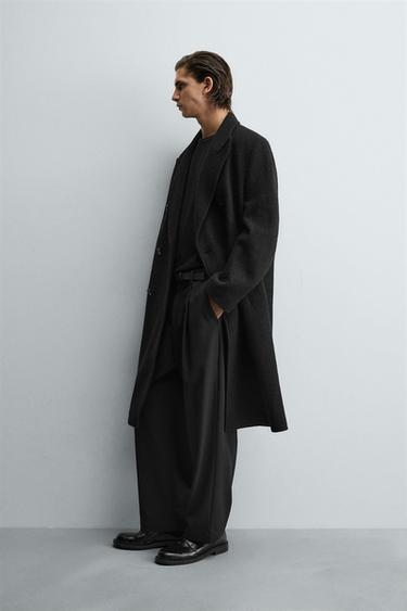 ABRIC DE LLANA AMB TEXTURA DE BUCLE - Negre de Zara