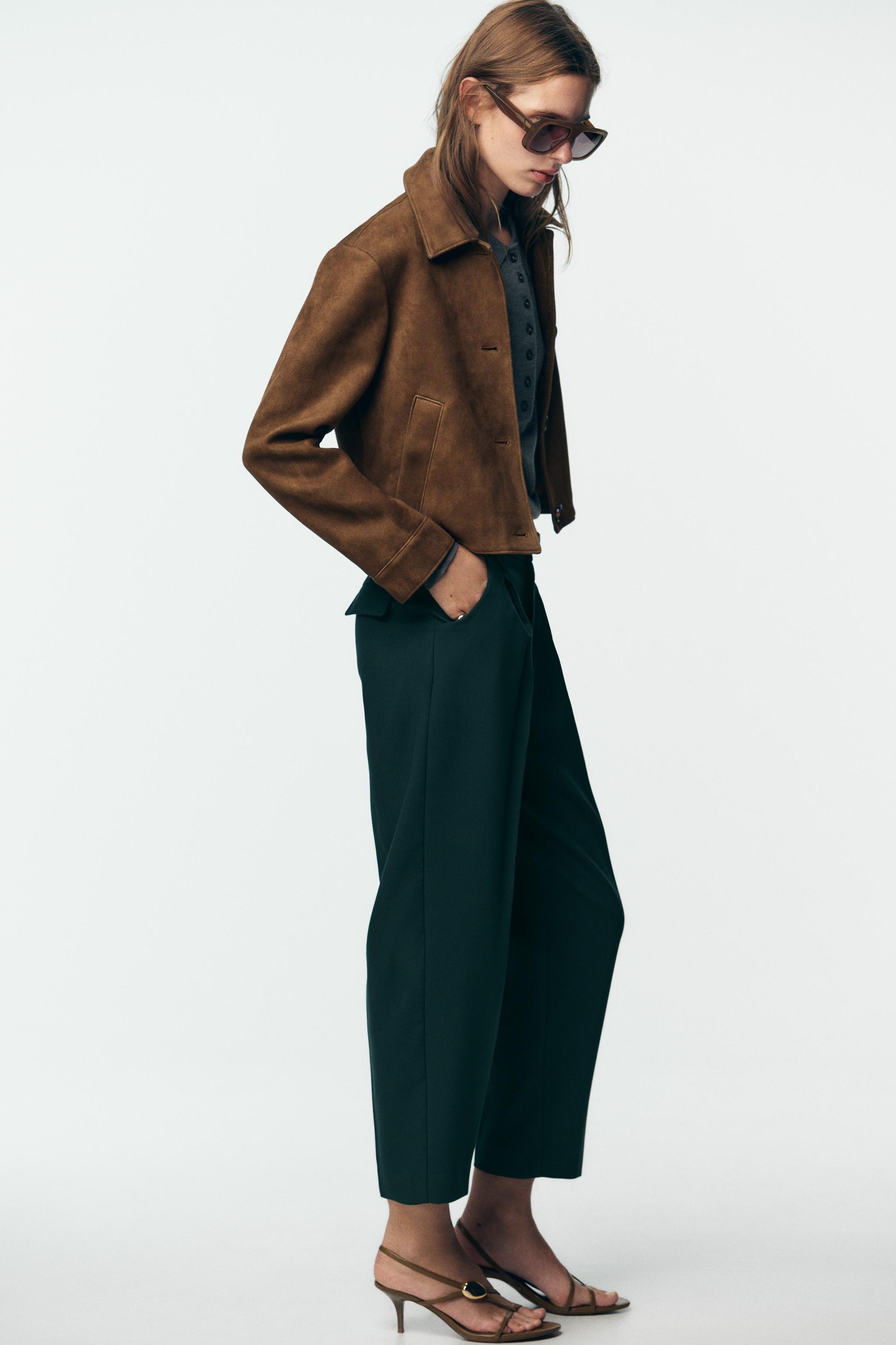 ベルト付きダーツ入りパンツ - オフホワイト | ZARA Japan / 日本