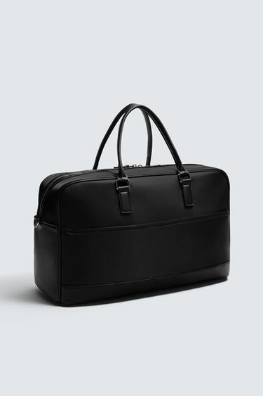 Zara TECHNICAL FABRIC DUFFEL BAG - Black