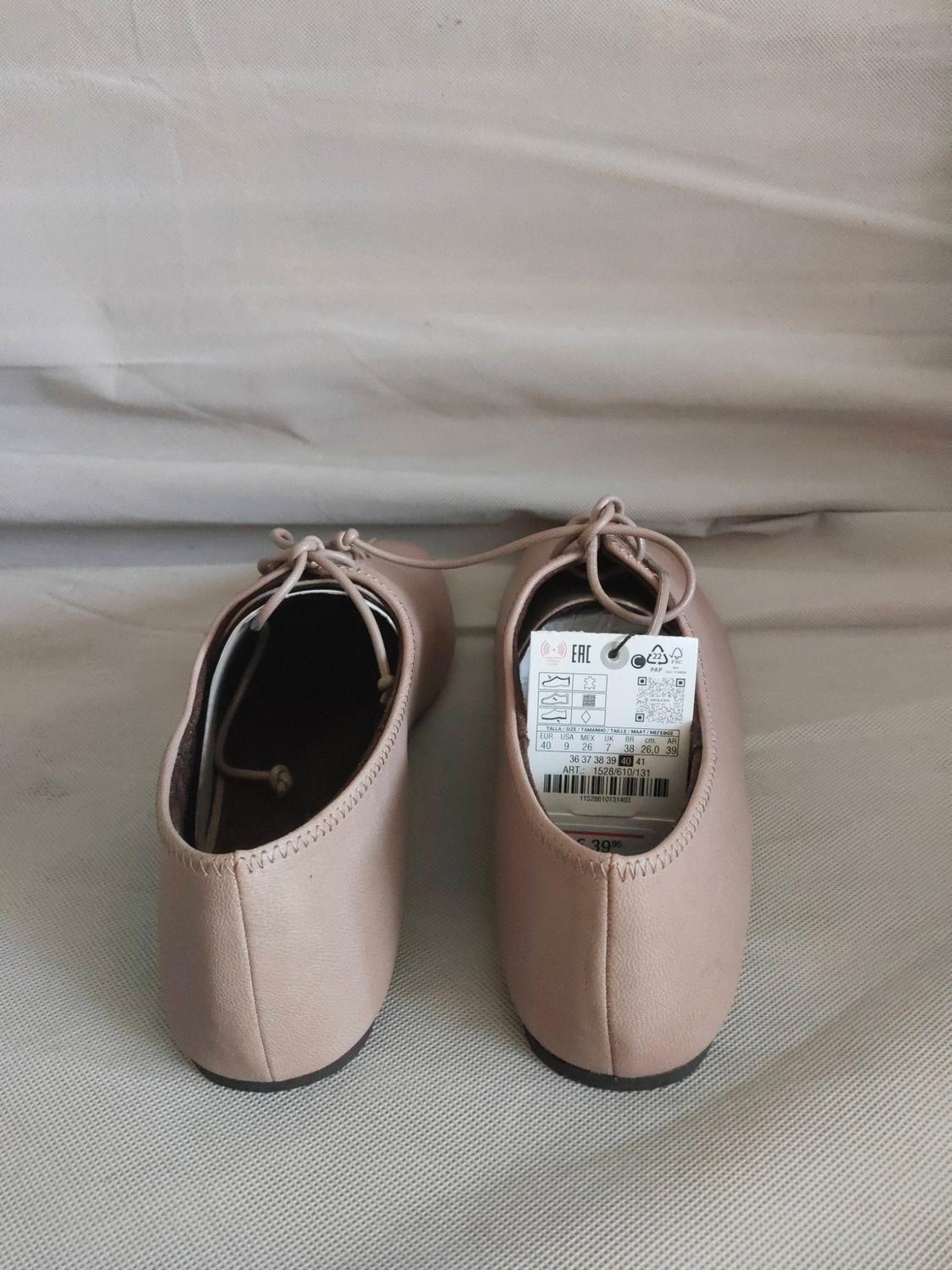LEATHER LACE-UP FLAT SHOES - Image 4