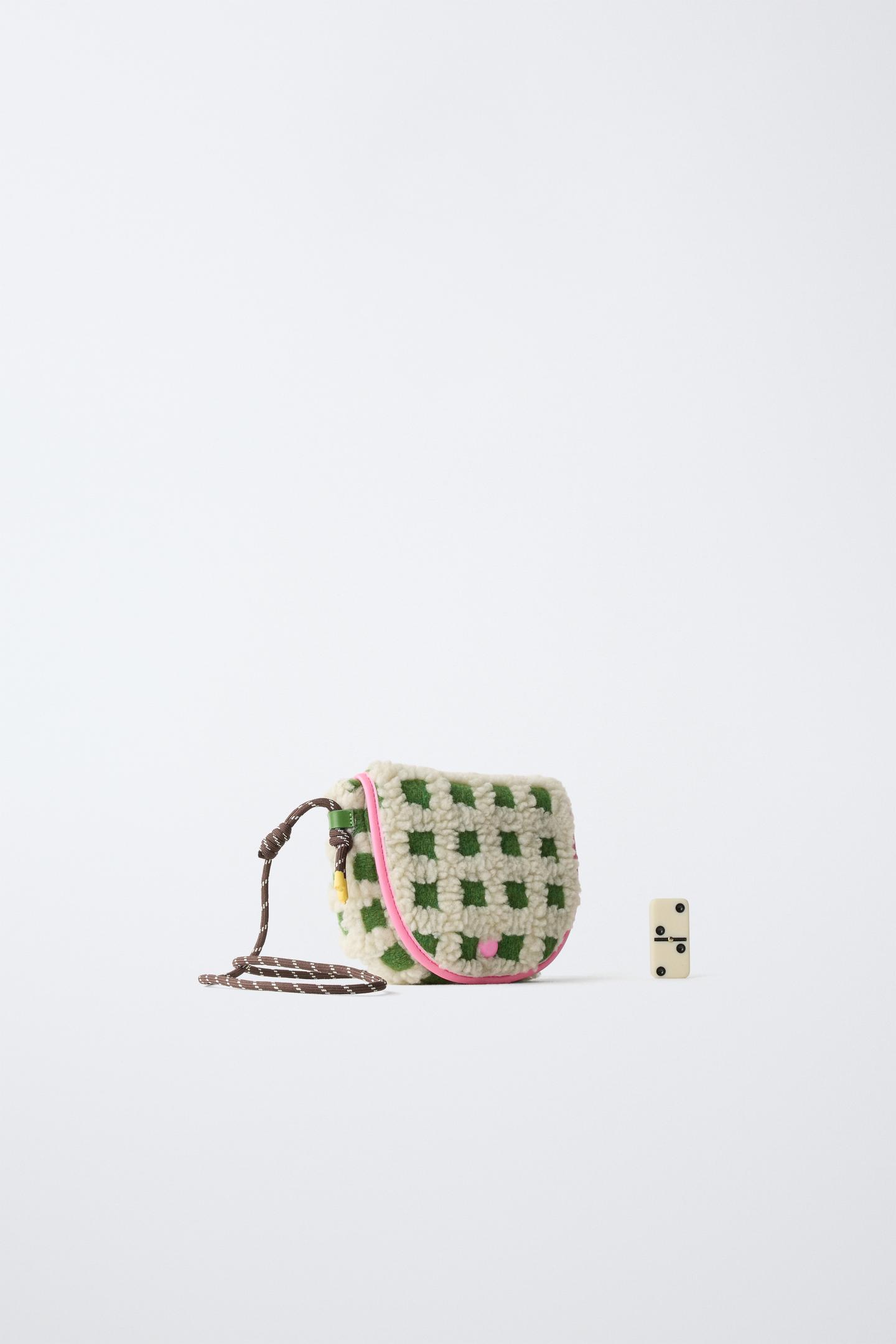 Детская сумка Zara Shearling Plaid Crossbody, цвет: Разноцветный — фото 5