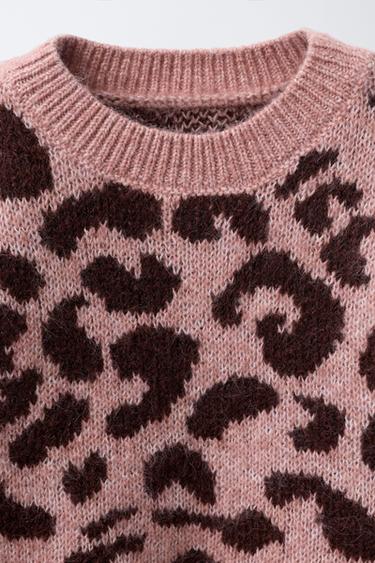 ANIMAL PRINT KNIT JUMPER - Pink by Zara - Image 2