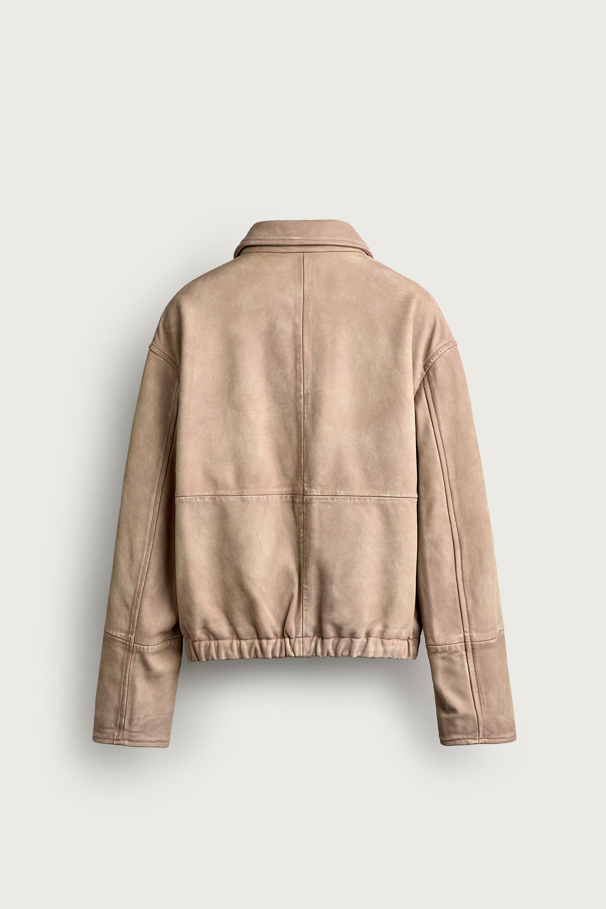 WASHED EFFECT LEATHER JACKET