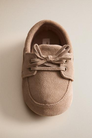 KIDS' LEATHER LOAFERS — Beige 1