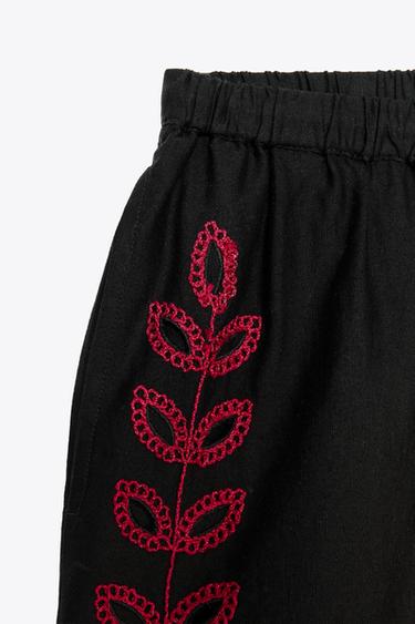 ZW COLLECTION EMBROIDERED SHORTS - Black by Zara - Image 8