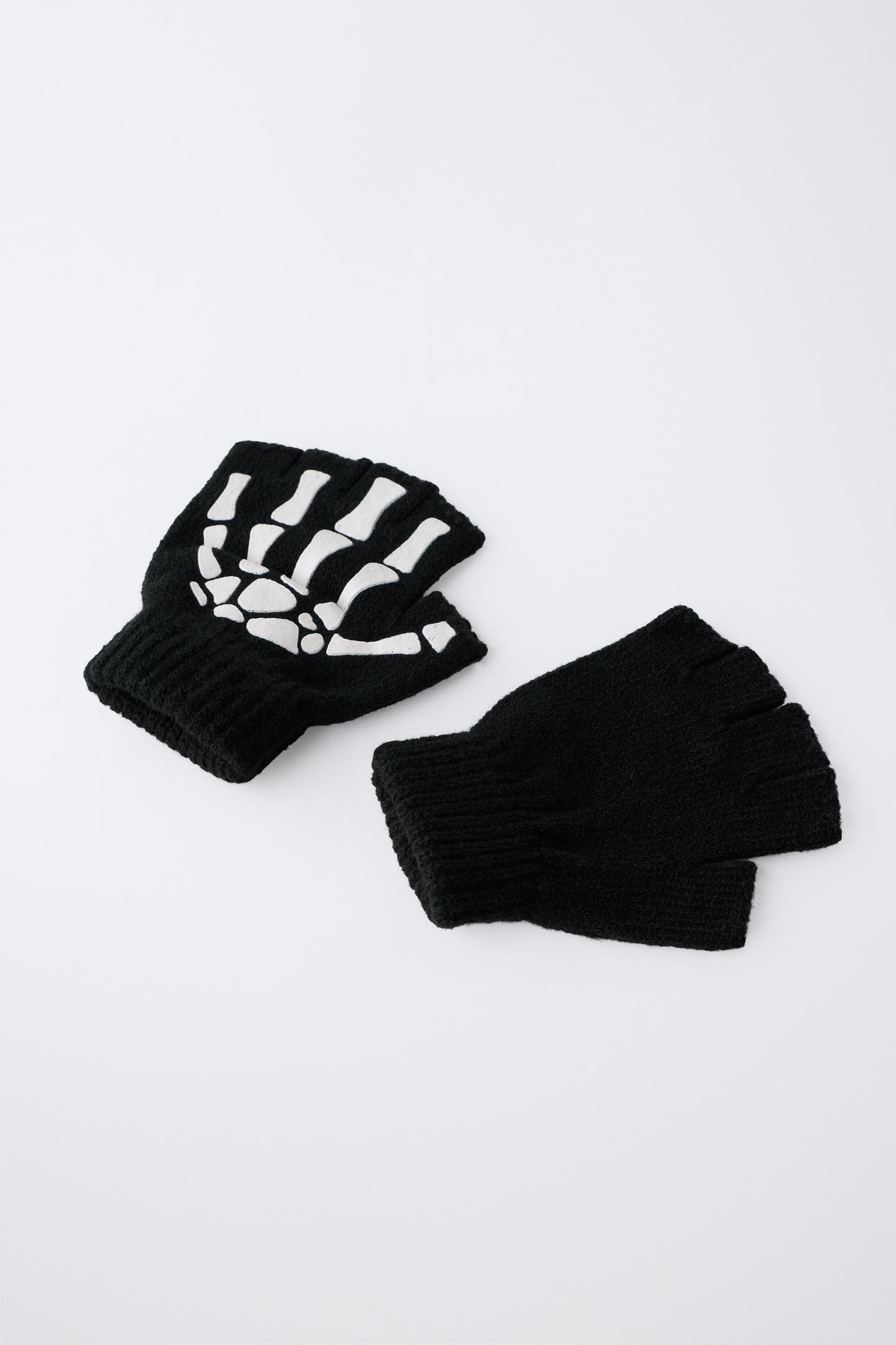 Детские перчатки Zara Skeleton Costume Mittens, цвет: Чёрный — фото 3