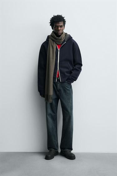 Zara 毛氈連帽運動衫 - 海藍色 - 圖片 0