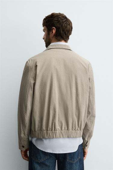 BLOUSON STRUCTURÉ À CARREAUX - brun de Zara - Image 2