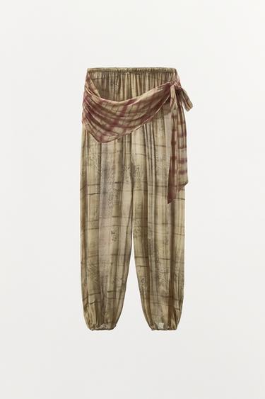 CALÇAS ESTILO BOMBACHAS COM ESTAMPADO LENÇO - Multicolor da Zara