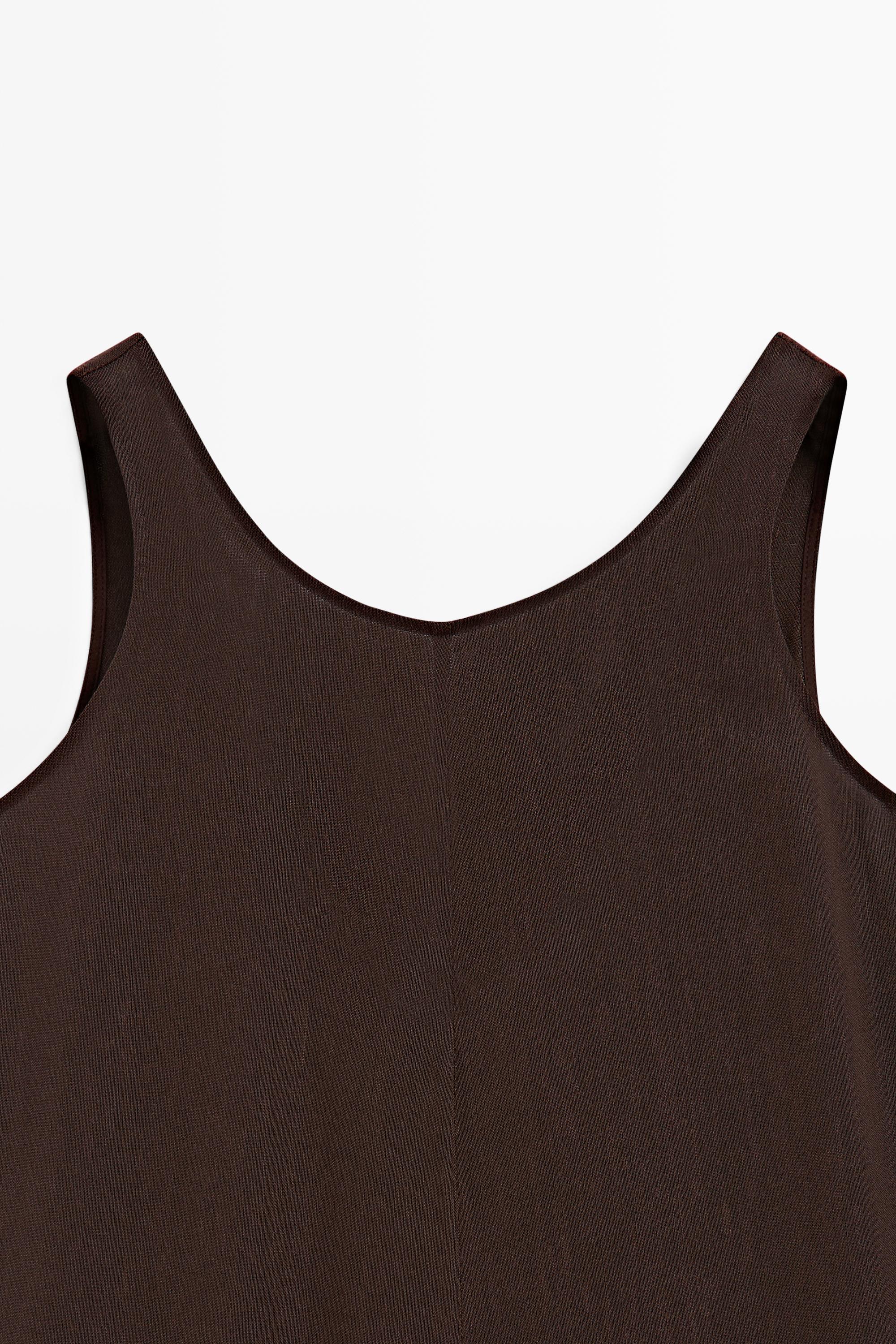Robe combinaison courte fluide en lin