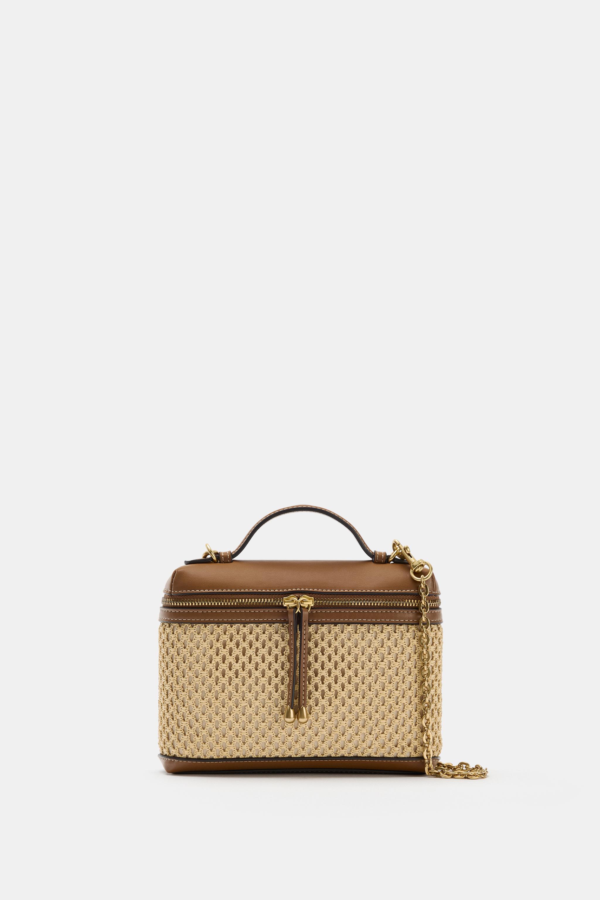 BRAIDED VANITY BAG — Light beige