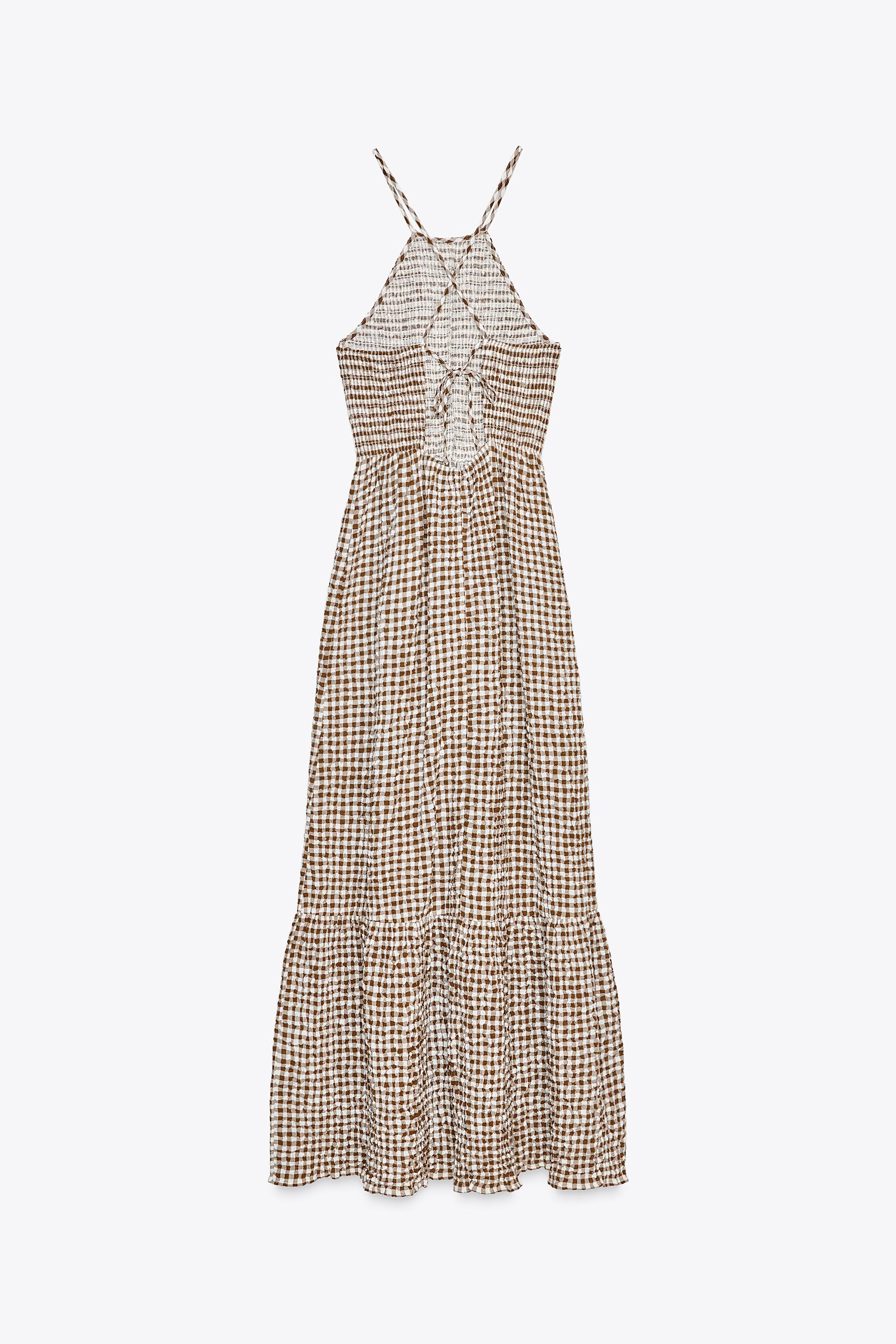 ZARA】ギンガムチェック ミディワンピース 3067/329/061 (ZARA