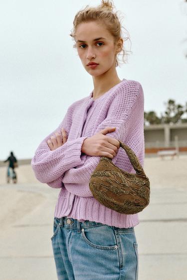 MINI EMBROIDERED BEADED BAG - Golden by Zara - Image 0