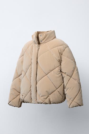 RUBBERISED PUFFER JACKET - Mid-camel by Zara