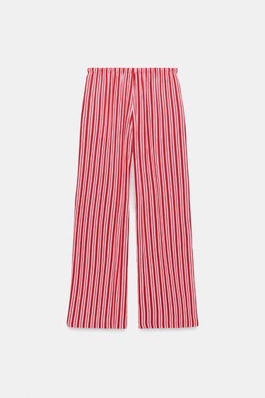 PANTALON LARGE À RAYURES - Multicolore de Zara - Image 7