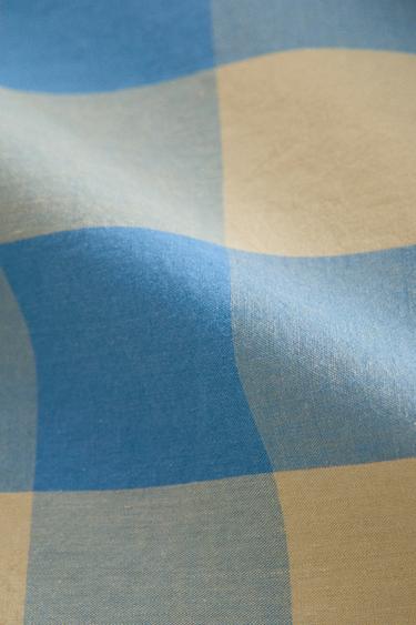 CHILDREN'S REVERSIBLE CHECK DUVET COVER - Blue by Zara - Image 2