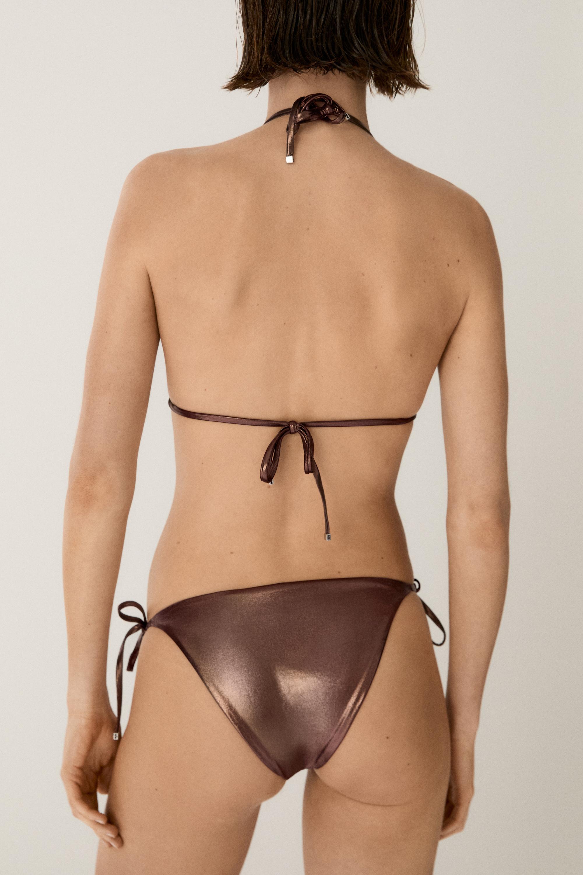 Metallic triangle bikini set
