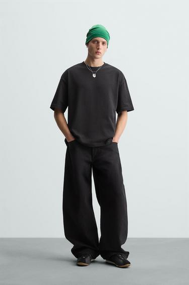 CAMISETA HEAVYWEIGHT BÁSICA - Negro de Zara - Imagen 0