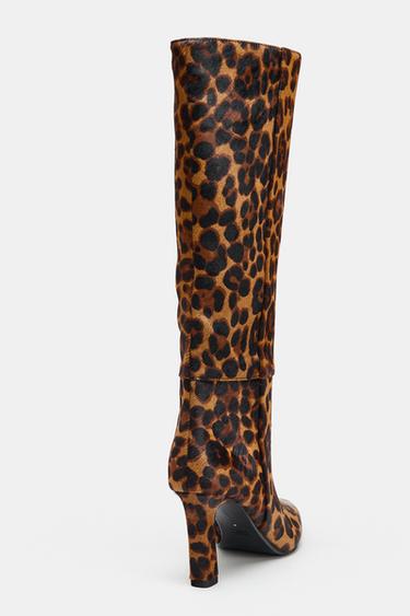 ANIMAL PRINT LEATHER AND SHEEPSKIN BOOTS - Leopard by Zara - Image 5