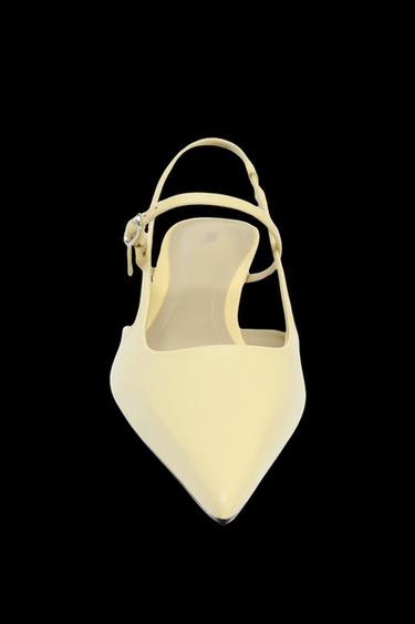 KITTEN-SLINGPUMPS AUS LEDER - Hellgelb von Zara