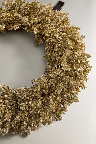 SPARKLY CHRISTMAS WREATH DECORATION - Gold by Zara - Image 2