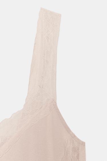ASYMMETRIC RUSTIC LACE TOP - Beige-pink by Zara - Image 8