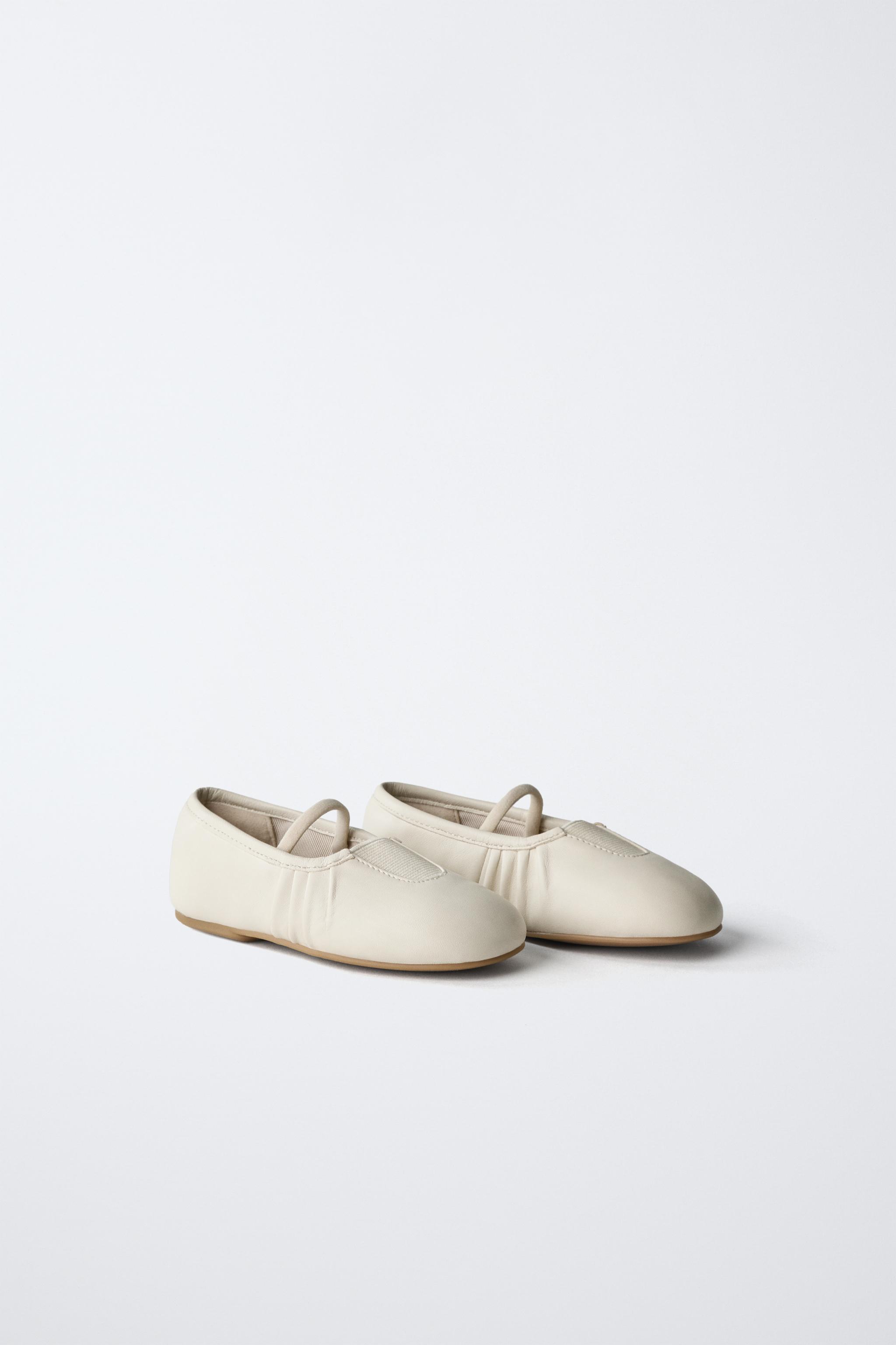 レザーバレリーナシューズ - ホワイト | ZARA Japan / 日本