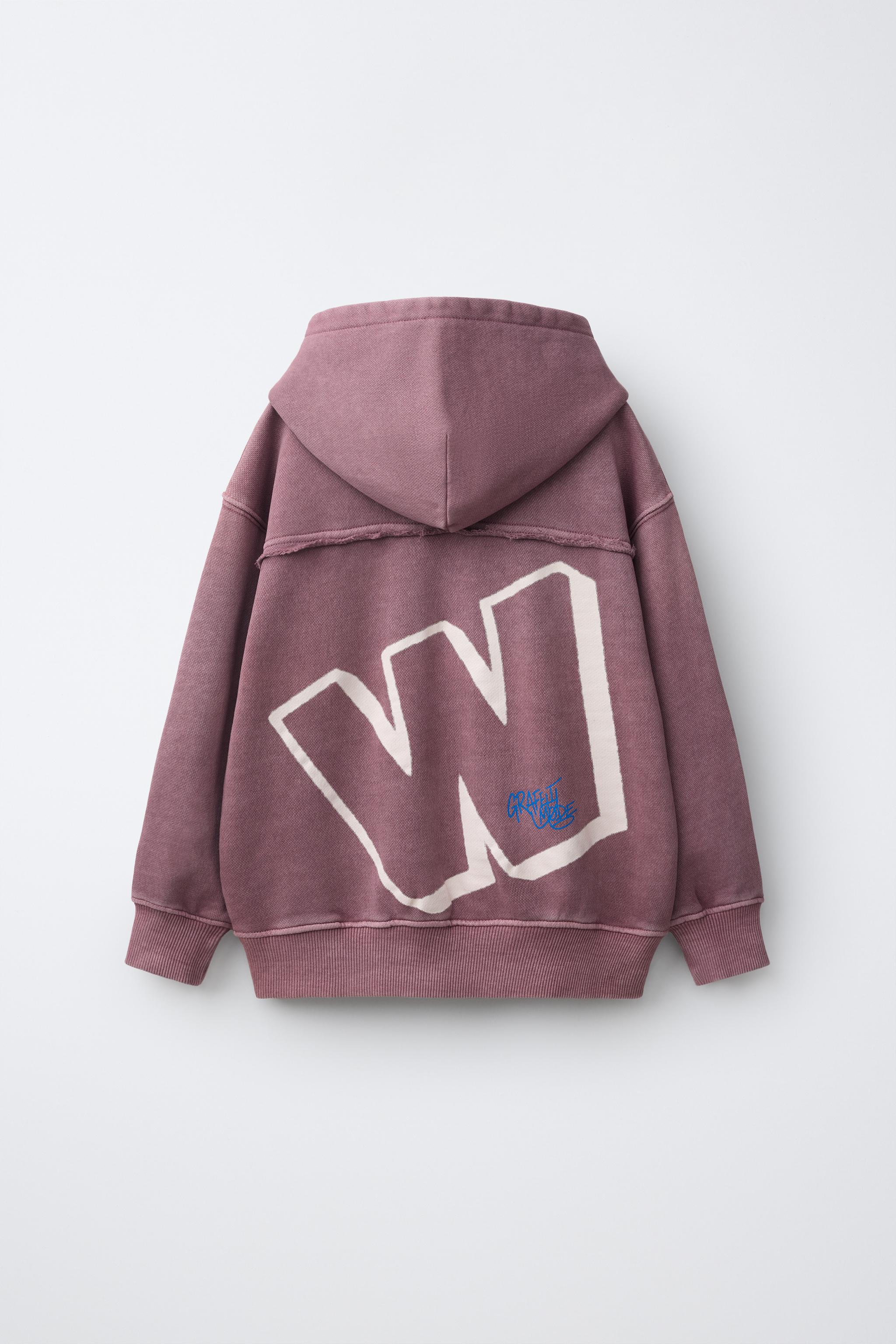 SPRAY EFFECT PRINT HOODIE — Lilac