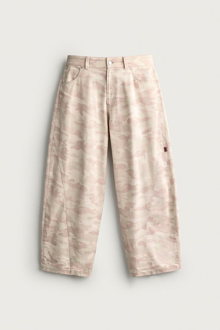 Pantalon balloon fit estampado abstracto