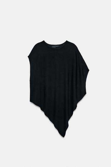 Zara ASYMMETRIC KNIT JUMPER - Black