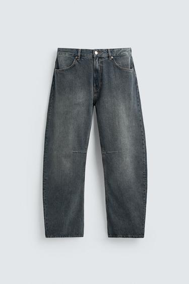 BARREL FIT JEANS - Blue / Green by Zara