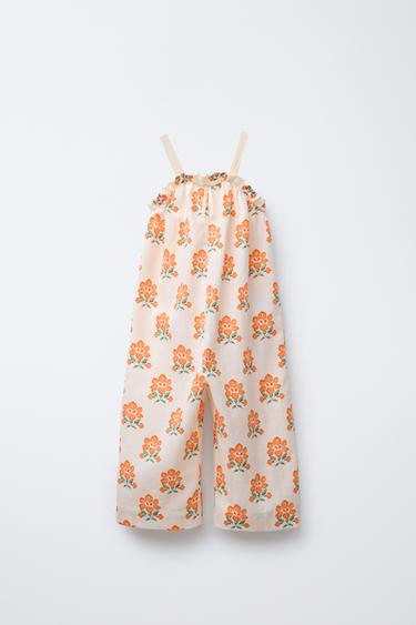 100% LINEN DRESS WITH RUFFLES