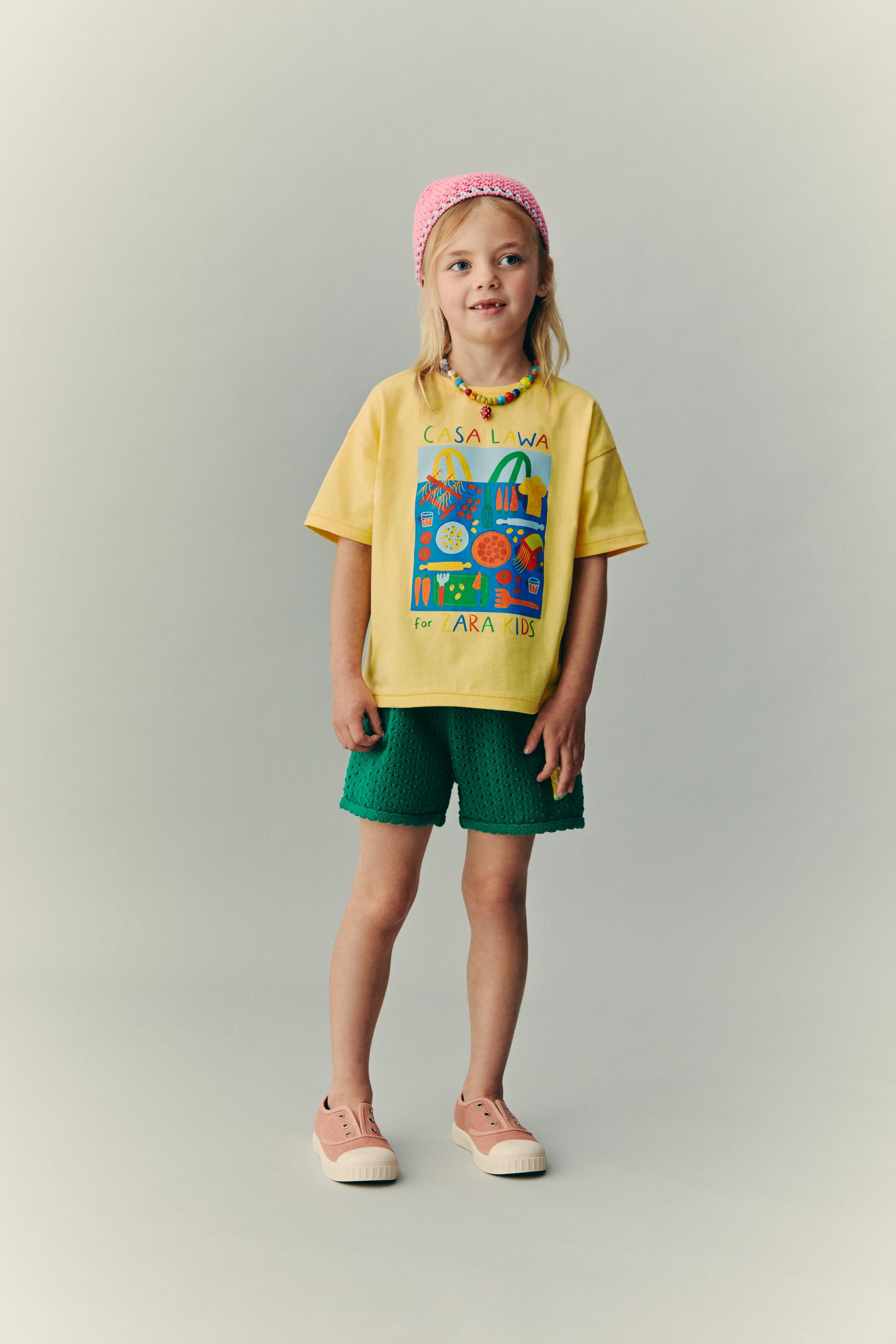 CASA LAWA X ZARA KIDS LEMON KNIT SHORTS