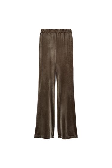 VELVET FLARE TROUSERS