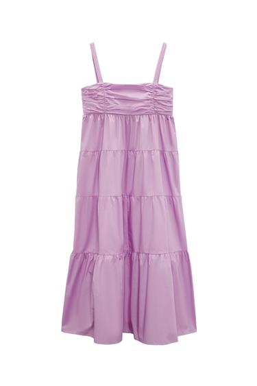 TIERED POPLIN DRESS