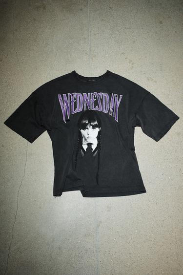 Zara WEDNESDAY© WASHED T-SHIRT - Anthracite grey