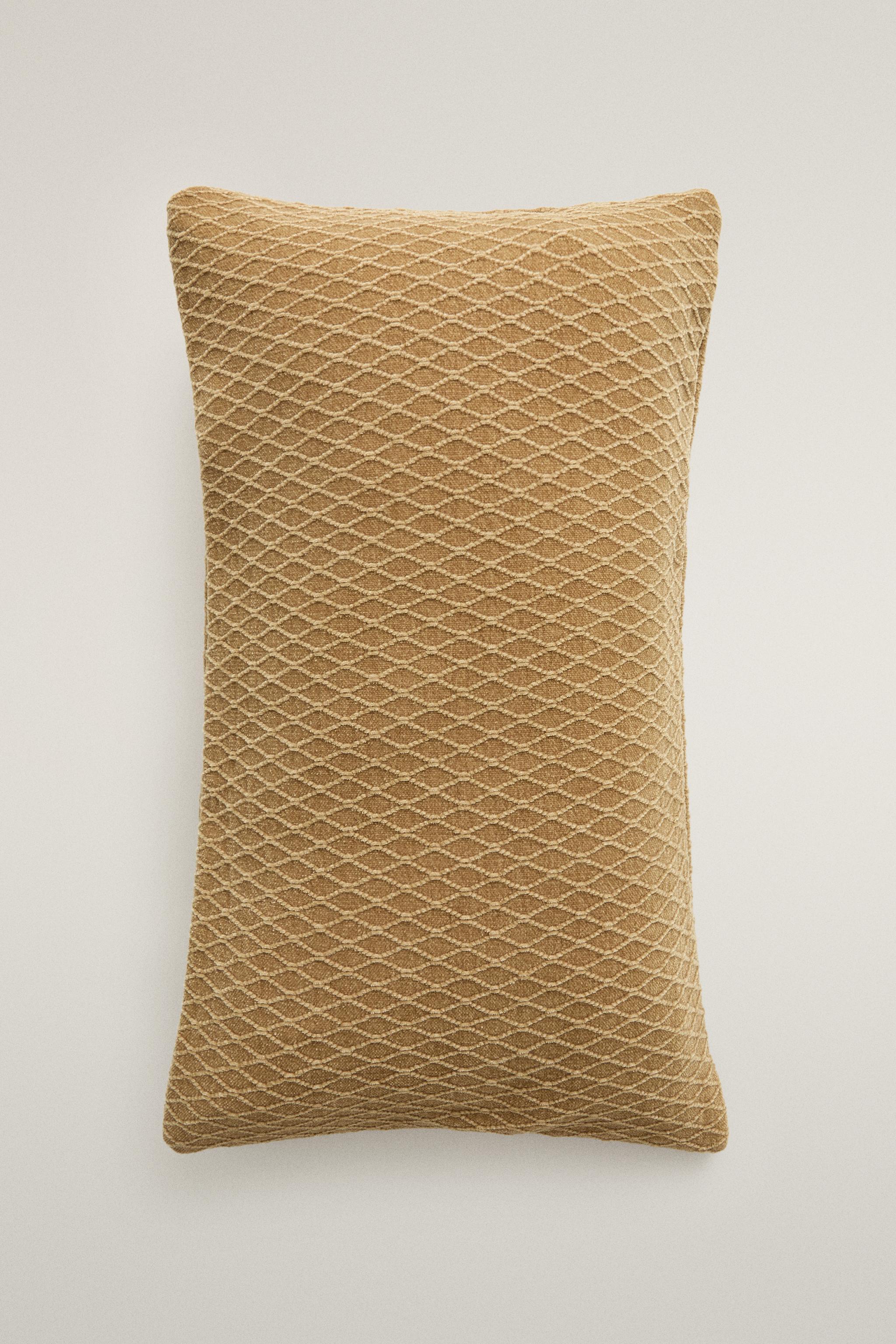 CHENILLE RAISED DIAMOND DESIGN THROW PILLOW COVER