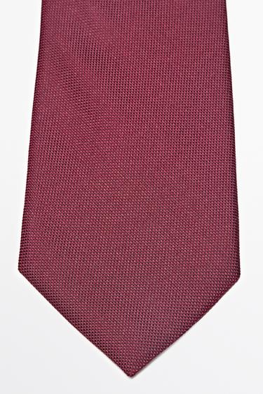 100% silk textured tie — Maroon 2