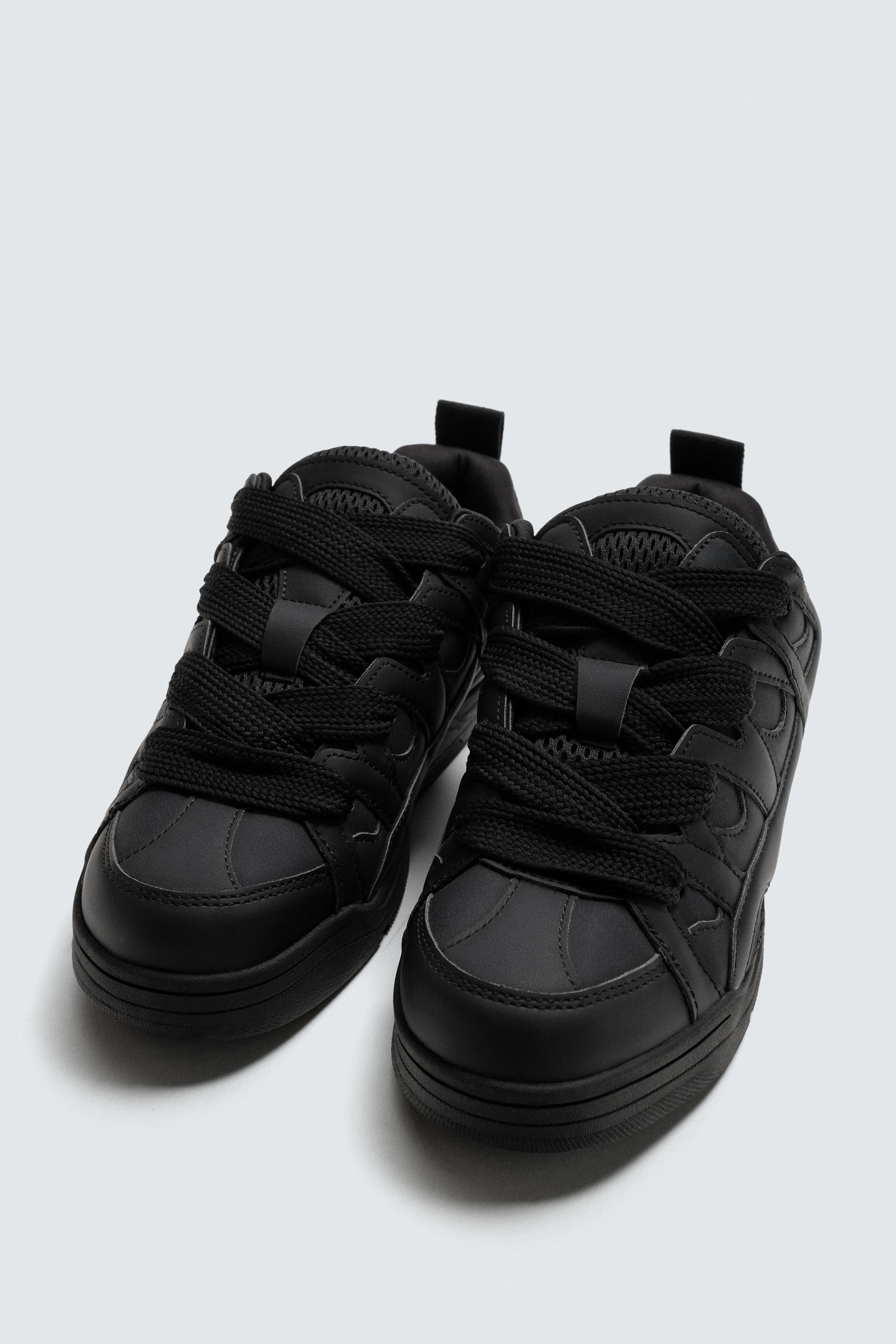 MAXI LACE SNEAKERS - Black | ZARA United States
